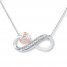 Infinity Necklace 1/20 ct tw Diamonds Sterling Silver/10K Gold