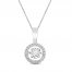 Unstoppable Love Necklace 1/4 ct tw 10K White Gold 19"