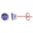 Tanzanite Stud Earrings 14K Rose Gold