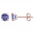 Tanzanite Stud Earrings 14K Rose Gold