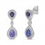 Lavender Lab-Created Opal/White Lab-Created Sapphire/Amethyst Earrings Sterling Silver