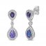 Lavender Lab-Created Opal/White Lab-Created Sapphire/Amethyst Earrings Sterling Silver