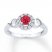 Lab-Created Ruby Lab-Created Sapphires Sterling Silver Ring