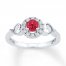 Lab-Created Ruby Lab-Created Sapphires Sterling Silver Ring