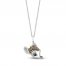 Disney Treasures Diamond Bambi Necklace 1/6 ct tw Sterling Silver 17"
