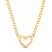 Heart Curb Chain Necklace 10K Yellow Gold 18"