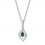 Convertible Lab-Created Emerald Necklace Sterling Silver