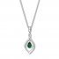 Convertible Lab-Created Emerald Necklace Sterling Silver