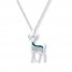 Deer Necklace 1/15 ct tw Diamonds Sterling Silver