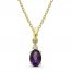 Amethyst and Diamond Accent Necklace 10K Yellow Gold