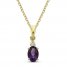Amethyst and Diamond Accent Necklace 10K Yellow Gold