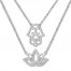 Hamsa & Lotus Necklace 1/20 ct tw Diamonds Sterling Silver
