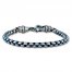 Men's Chain Bracelet Stainless Steel/Blue Ion-Plating 8.5"