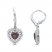 Lab Created Ruby & Lab-Created White Sapphire Heart Earrings Sterling Silver