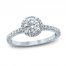 Diamond Engagement Ring 7/8 ct tw Round-cut 18K White Gold