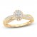 Diamond Engagement Ring 3/8 ct tw Oval/Baguette/Round 14K Yellow Gold