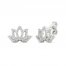 By Women For Women Diamond Lotus Earrings 1/4 ct tw Round-cut 10K White Gold