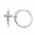 Cross Hoop Earrings 1/6 ct tw Diamonds Sterling Silver