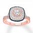 Diamond & Sapphire Engagement Ring 1 ct tw 14K Rose Gold