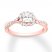 Diamond Engagement Ring 3/4 ct tw Princess/Round 14K Rose Gold