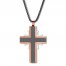 Cross Necklace Black/Rose Ion-Plated Stainless Steel 24"
