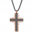 Cross Necklace Black/Rose Ion-Plated Stainless Steel 24"
