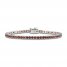 Garnet Line Bracelet Sterling Silver 7.25"