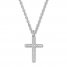 Diamond Cross Necklace 1/2 ct tw Round-cut 10K White Gold