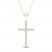 Diamond Cross Necklace 1/4 ct tw Round-Cut 10K Yellow Gold 18"