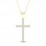 Diamond Cross Necklace 1/4 ct tw Round-Cut 10K Yellow Gold 18"