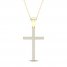 Diamond Cross Necklace 1/4 ct tw Round-Cut 10K Yellow Gold 18"