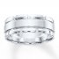 Men's Wedding Band 10K White Gold 8mm