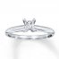 Diamond Solitaire Ring 1/3 Carat Princess-Cut 14K White Gold
