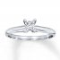 Diamond Solitaire Ring 1/3 Carat Princess-Cut 14K White Gold