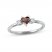 Garnet & Diamond Heart Ring 1/10 ct tw 10K White Gold