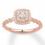 Diamond Engagement Ring 1/3 ct tw Round-cut 10K Rose Gold