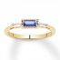 Tanzanite Ring White Topaz 10K Yellow Gold