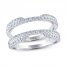 Leo Diamond Enhancer Ring 5/8 ct tw Round-cut 14K White Gold