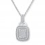 Diamond Necklace 1/8 ct tw Round-cut Sterling Silver