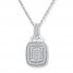Diamond Necklace 1/8 ct tw Round-cut Sterling Silver