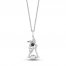 Disney Treasures Thumper Black & White Diamond Necklace 1/10 ct tw Round-Cut Sterling Silver 17"