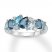 Vibrant Shades Blue & White Topaz Ring Sterling Silver