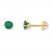 Children's Stud Earrings Green Cubic Zirconia 14K Yellow Gold