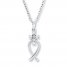 Cross Necklace Diamond Accent Sterling Silver