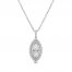 Forever Connected DIamond Necklace 1 ct tw Round/Pear 10K White Gold 18"