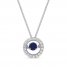 Unstoppable Love Blue Sapphire Necklace 1/4 ct tw Diamonds 10K White Gold 19"