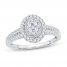 Multi-Diamond Engagement Ring 1/2 ct tw Round-cut 10K White Gold