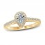 Diamond Engagement Ring 1/2 ct tw Pear/Round 18K Yellow Gold