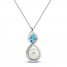 Freshwater Pearl & Topaz Necklace Sterling Silver 18"