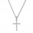 Diamond Cross Necklace 1/4 ct tw Round-cut 10K White Gold